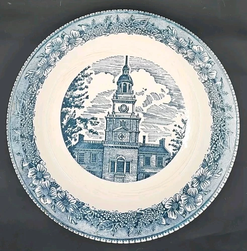Vintage Colonial Heritage Blue Cavalier Blue By Royal Design 9" Plate, Pie Pan