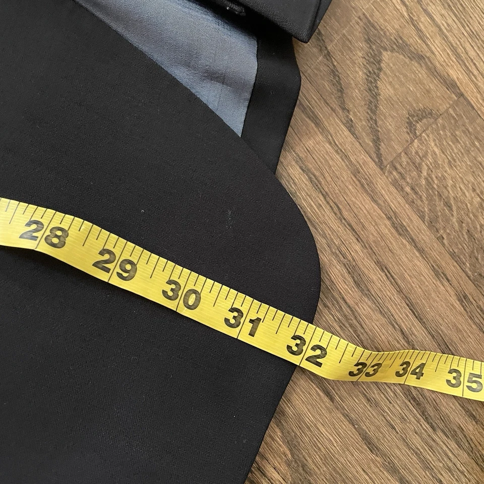 Vintage 80’s Hugo Boss Rossellini Movie 3 Button Black Suit 36R 30x33 Made USA - Image 4 of 4