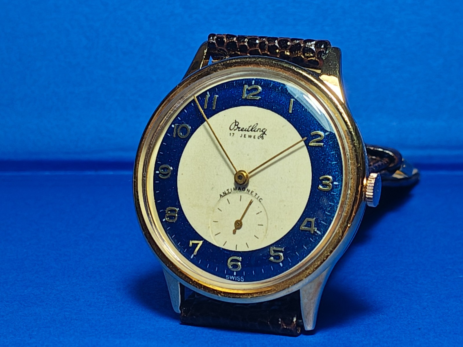 CIRCA FOR SIZE MEN 1950 PLATED FULL "JUMBO" BREITLING CASE GOLD - vintagewatches.pk