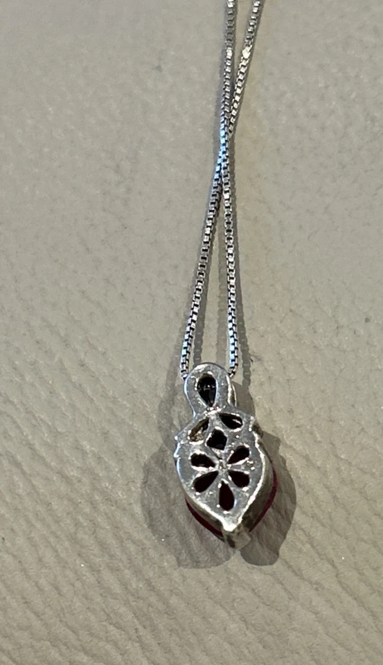 Pink Topaz Heart 14kt W/gold & Diamond Accent Necklace 18" 925 - Image 2 of 4