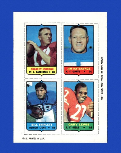 1969 Topps 4-in-1 Inserts Set-Break Johnson/Katcavage/Lewis/Trip NM-MT OR BETTER