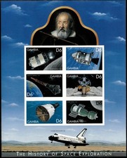 Gambia 1999 - Space Exploration - Sheet of 6 IMPERF Stamps - Scott #2175 - MNH