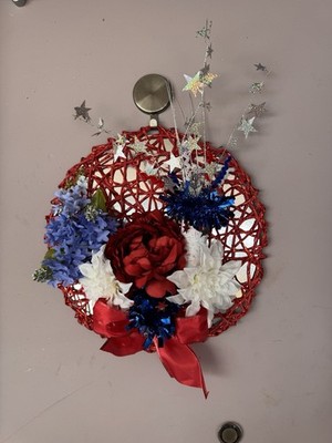 Patriotic Decoration/Wreath 4th of July Handcrafted Grave Decorating Front Door