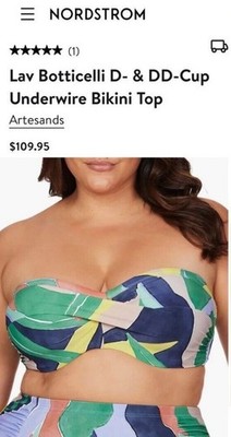NWT ArteSands L avana Botticelli D-DD Cup Underwire Bikini Top $109 Retail 16