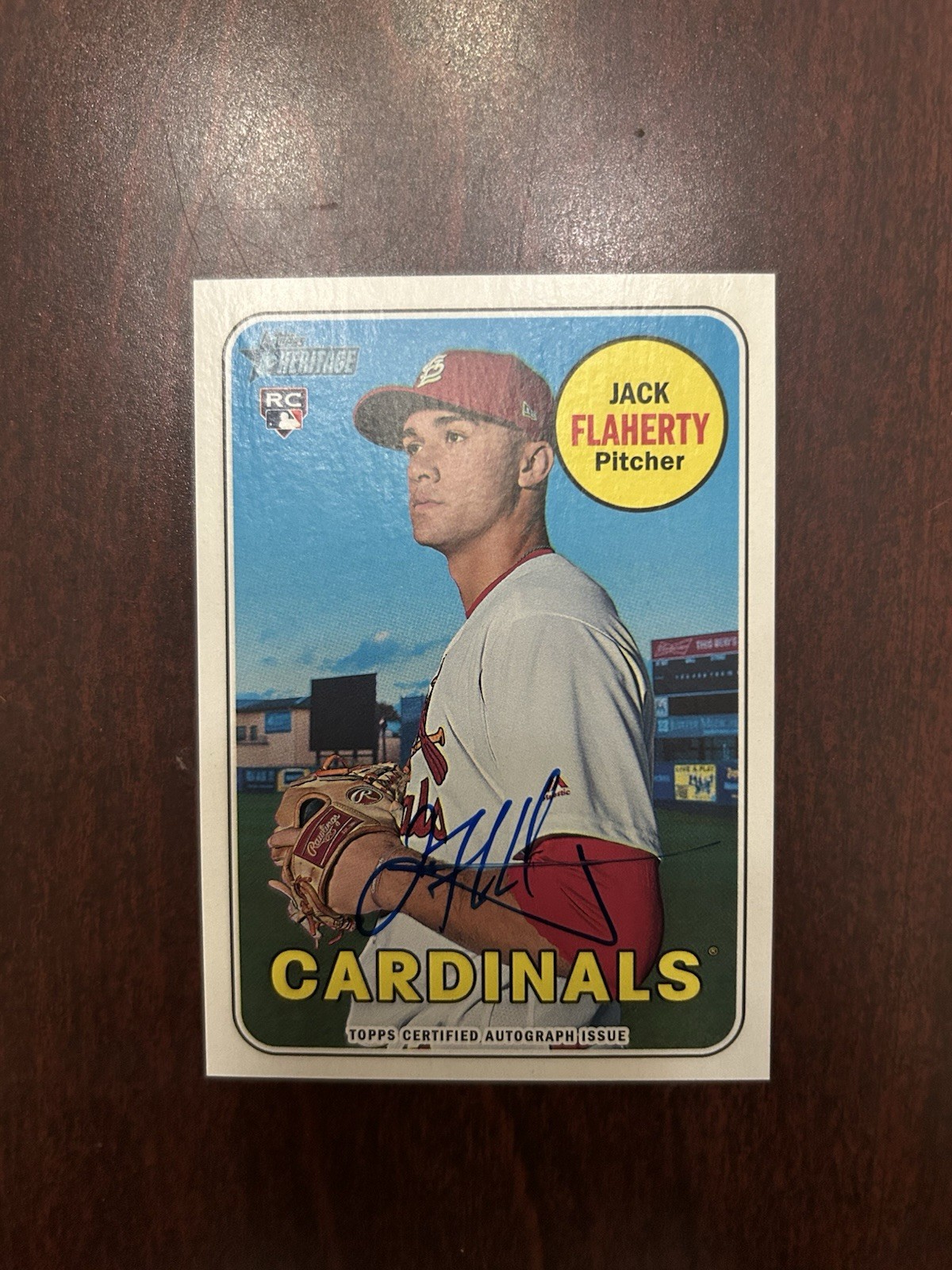 2018 TOPPS HERITAGE REAL ONE JACK FLAHERTY RC AUTO CARDINALS #ROA-JF