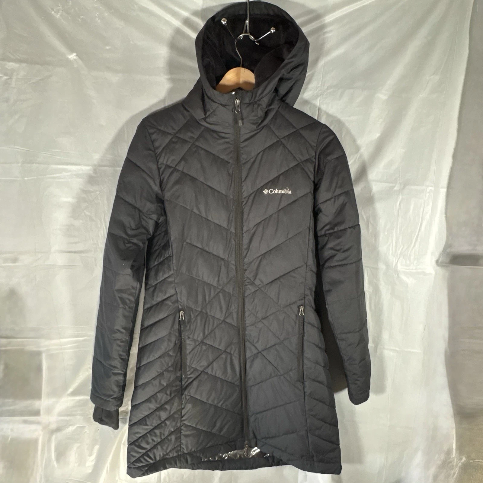 Columbia Heavenly Long Hooded Omni Heat Winter Jacket Women Small Black Pockets
Opens in a new windo