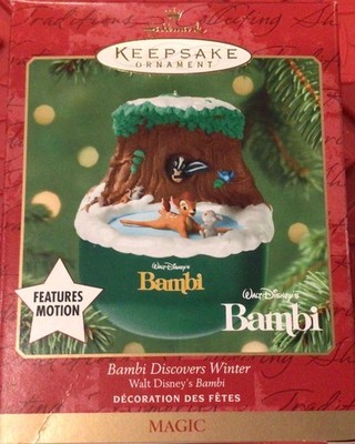 2001 Hallmark Keepsake Ornament Walt Disney Bambi Discovers Winter NIB NEW BNT