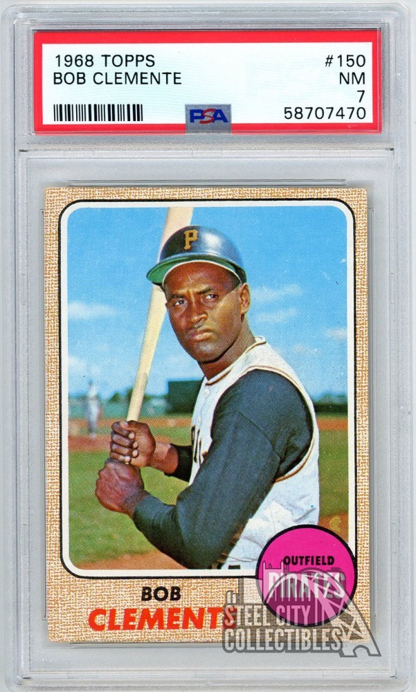 Roberto "Bob" Clemente 1968 Topps Card #150 PSA 7 NM (470)