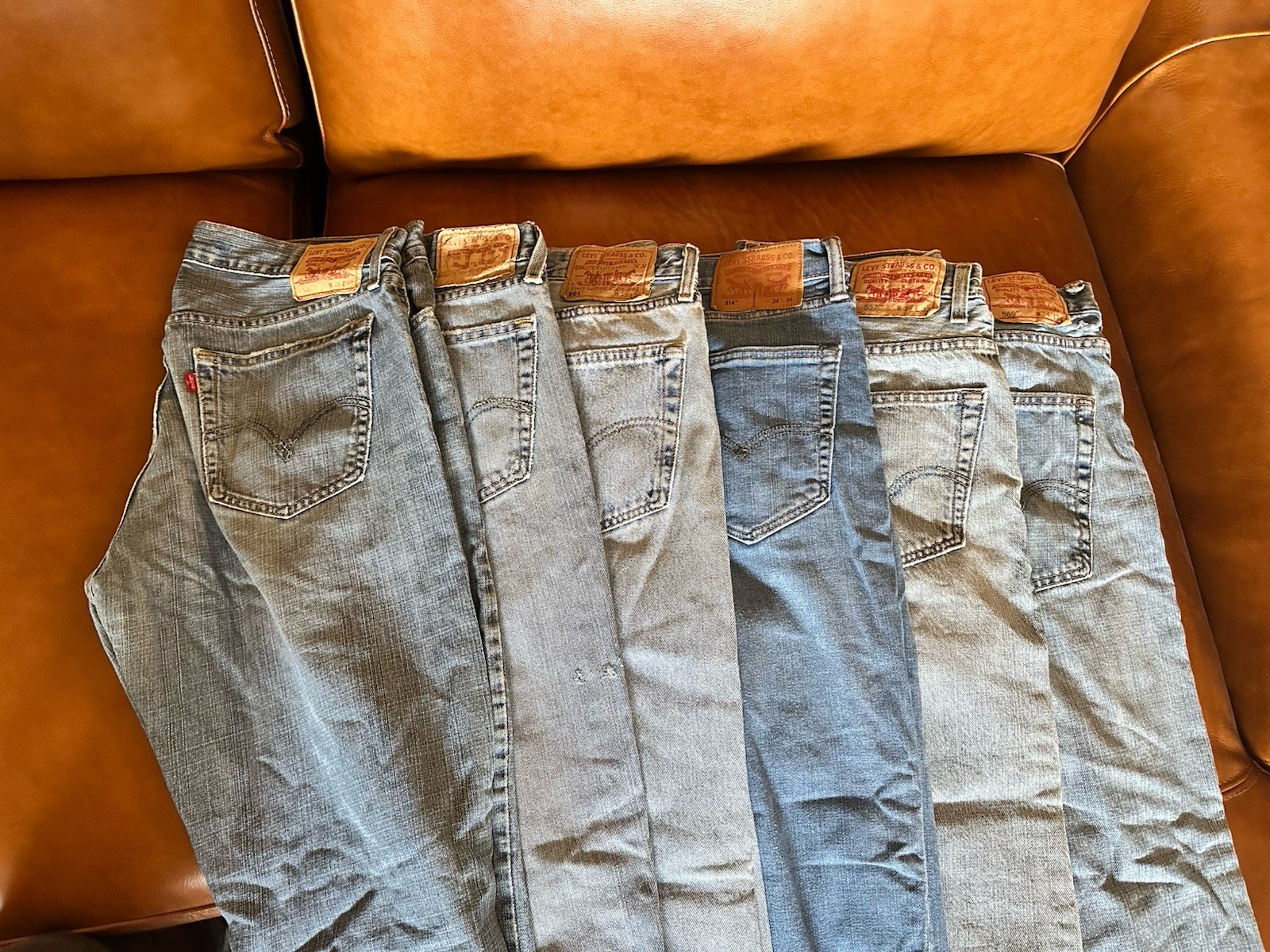 7 levi's men's jeans 34/32, 34/34 Used