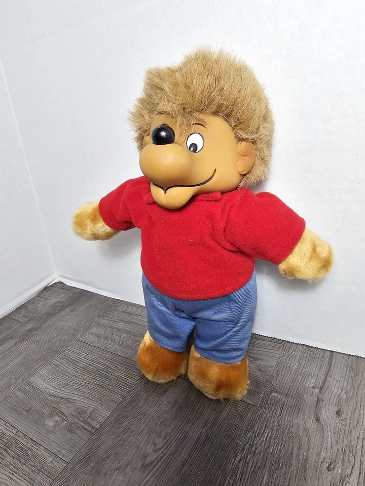 Muñeco de peluche de vinilo vintage 1984 Berenstain Bears 10" Brother Bear buen estado Foto 2 de 4