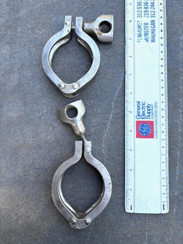 Vintage, TRI Clover, No. 304 Stainless Steel Single Pin Heavy Duty Clamps