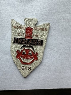 1948 world series cleveland indians Press Pass Metal Pin 1 13/16”