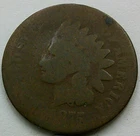 US 1875 Indian Head Cent  **