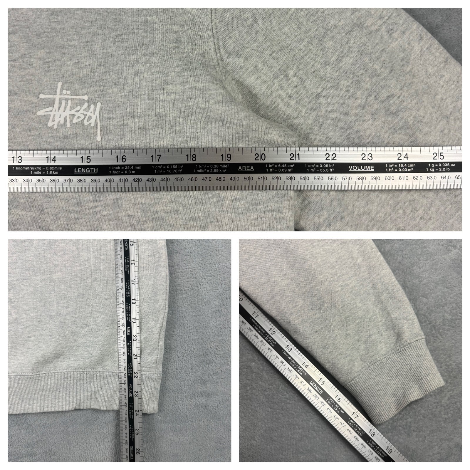 Vintage Stussy 2000's Grey Spellout Heavyweight Size Small Pullover Sweatshirt image 7
