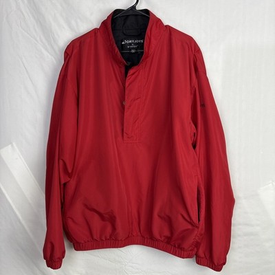 FJ Dryjoy Footjoy Pullover Mens Large L Red Windbreaker Jacket Golf Performance