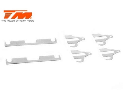 Team Magic E4RS4 Querlenckerhalter Distanzscheibe Satz 0.10mm V2 2 Stk. FF/RR ..