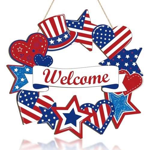 Wooden 4th of July Decoration Door Wreath  Assorted colors , sizes 