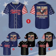 USA Years America Freedom Patriotic Baseball Jersey