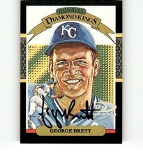2001 Donruss Diamond Kings Reprint (EX-MT) George Brett AUTO 8/87 Royals