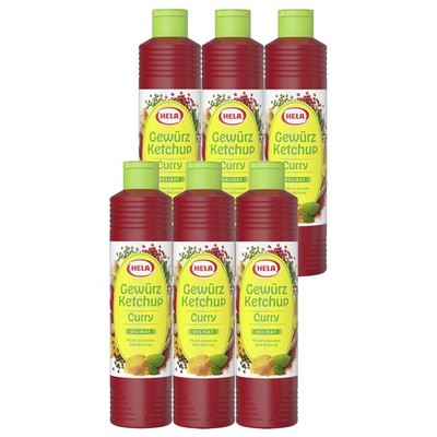 Hela Curry Gewürzketchup delikat lieblich würzige Note 800ml 6er Pack