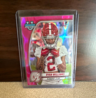 Topps 2024 Bowman University Chrome Ryan Williams #53 Alabama Pink Lava Parallel