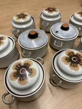 Denby Westbury Soup Bowls with Lids – Set of 9 – Vintage Stoneware 