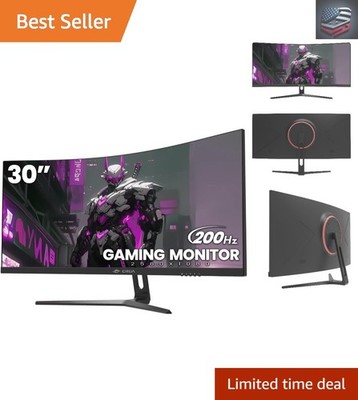 30-Inch Ultra-Wide Curved Monitor   200Hz for Flawless Gaming & Entertainment