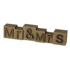 Mr Mrs Wooden Block Sign Home Decoration Rustic Wedding Gift House Shelf Display