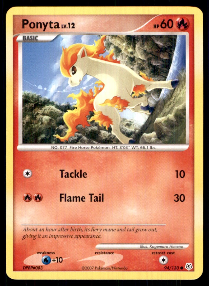 2007 Diamond and Pearl Ponyta Common #94/130