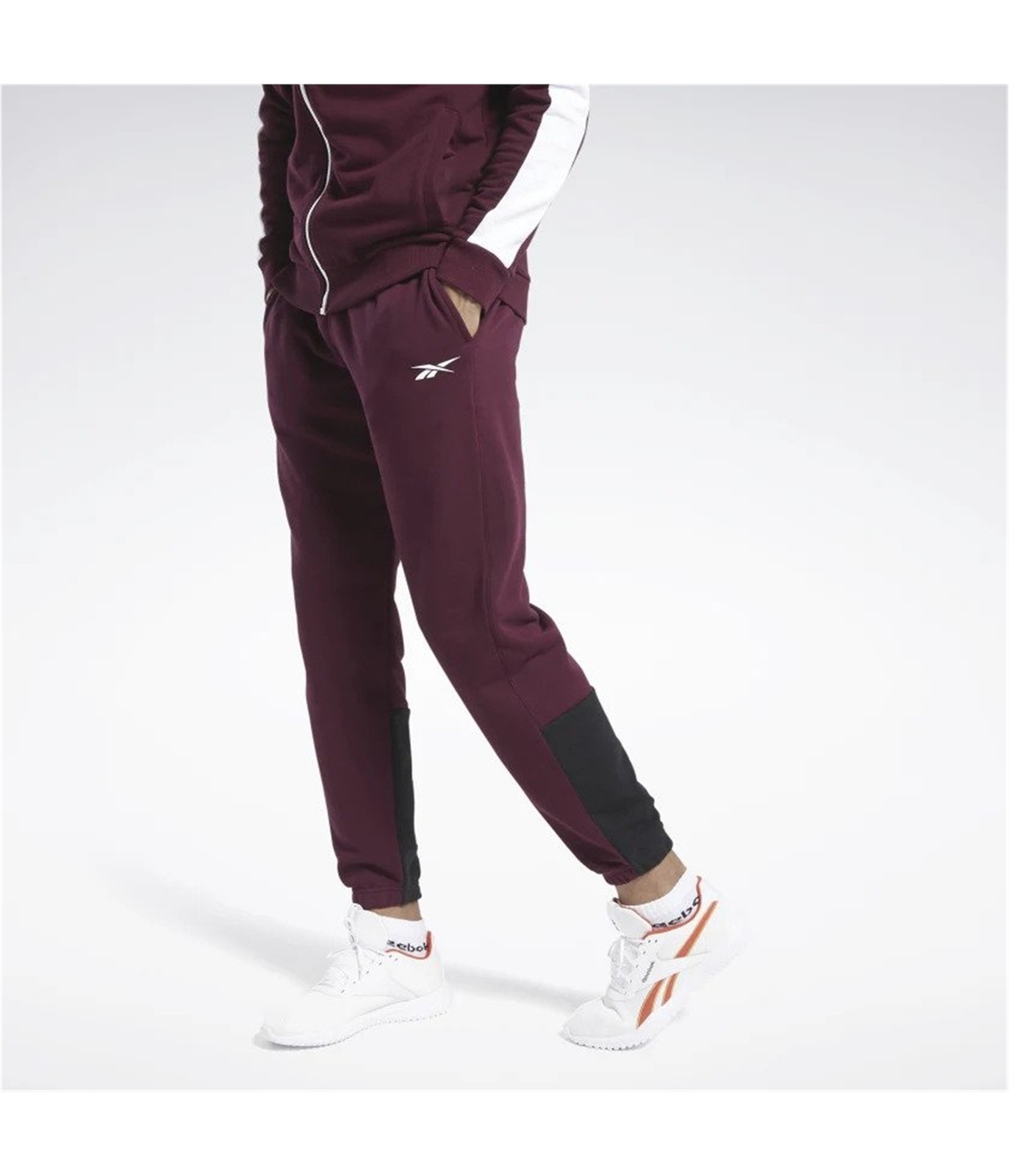 Мужские спортивные брюки для бега трусцой с линейным логотипом Reebok Красный Средний размер 3690₽