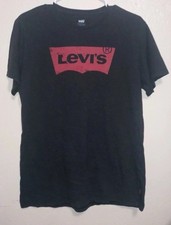 Men's Levi Spellout Black/Red Logo Short Sleeve Tshirt Size:M