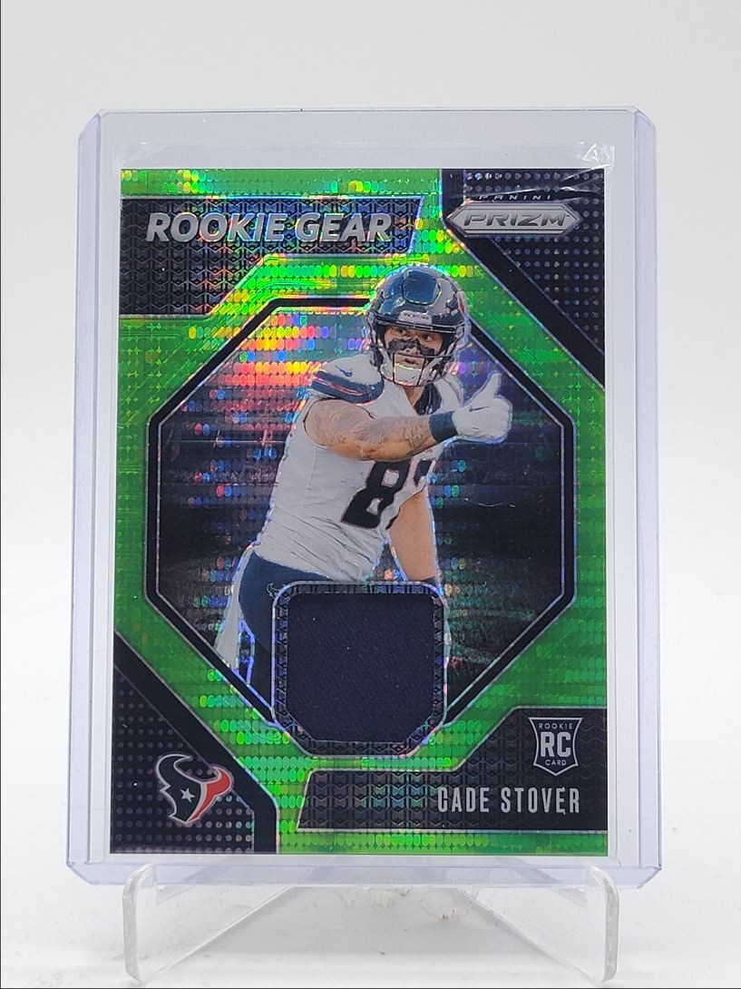 CADE STOVER 2024 PANINI PRIZM ROOKIE GEAR PATCH NEON GREEN RC Q5975