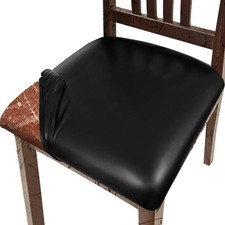 Pu Leather Dining Chair Seat Covers Set of 4, Waterproof Dining Seat Covers S...