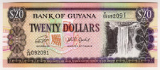 1996 Guyana 20 Dollars 092091 UNC Paper Money Banknotes Currency