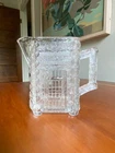 Vintage EAPG Central Pressed Clear Glass Log Cabin Creamer Syrup Milk Pitcher