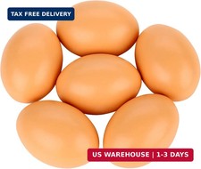 6Pcs Wooden Faux Fake Eggs, Children Play Kitchen Game Food Toy - Log Color