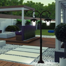 Esterno Supporto Lampada Alluminio Candelabri Nero Giardino Weg Lanterna Veranda