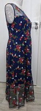 Shubette by Gina Bacconi Navy Embroidered Dress UK 12