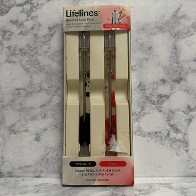 Lifelines Scented Lava Gel Pen Set 2-Pack Twilight Spicy Colored Pens New