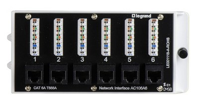 Legrand Onq Home Theater Patch Panel 6 Port Interface Module Cat 6a Network Patc