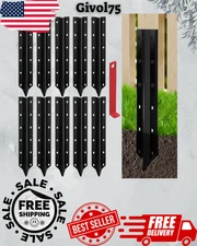 New Fence Post Repair Stakes Steel Kit Heavy Duty Support Kit Easy Installation