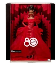 Mattel 80th Anniversary Brunette Barbie NRFB! with Shipper! JBJ18 IN STOCK NOW!