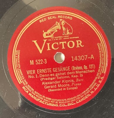 Alexander Kipnis   78 rpm Victor 14307: BRAHMS Denn es gehet dem Menschen