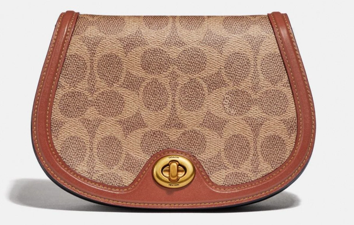 Coach saddle belt bag in colorblock signature canvas sales