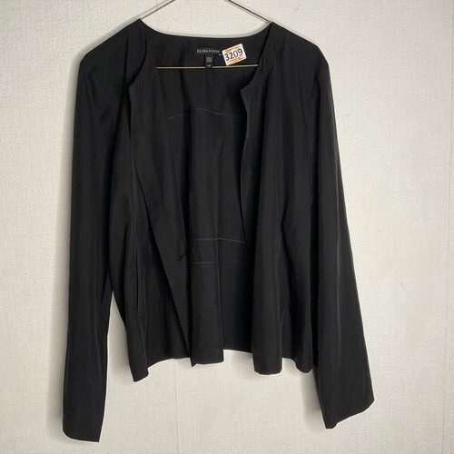 Eileen Fisher Langarm leichte Strickjacke vorne offen Damen Gr. L schwarz - Bild 1 von 8