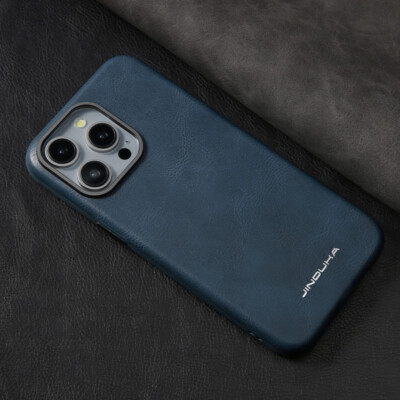 Magsafe Leder Handyhülle Für iPhone 16 Pro Max 15 14 13 12 Magnetic Schutz Cover