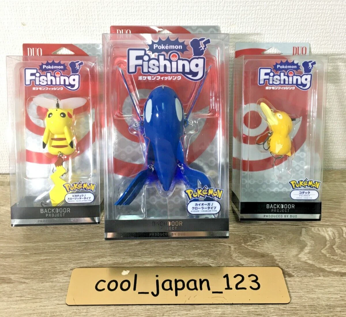 Pokemon Fishing Lure Set PIKACHU & KYOGRE & PSYDUCK(KODUCK) DUO Made in  JAPAN