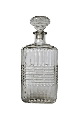 Vintage Whisky Dekanter Glas Spirituosen Flasche Weinbrand mit Stopper Sammler ''