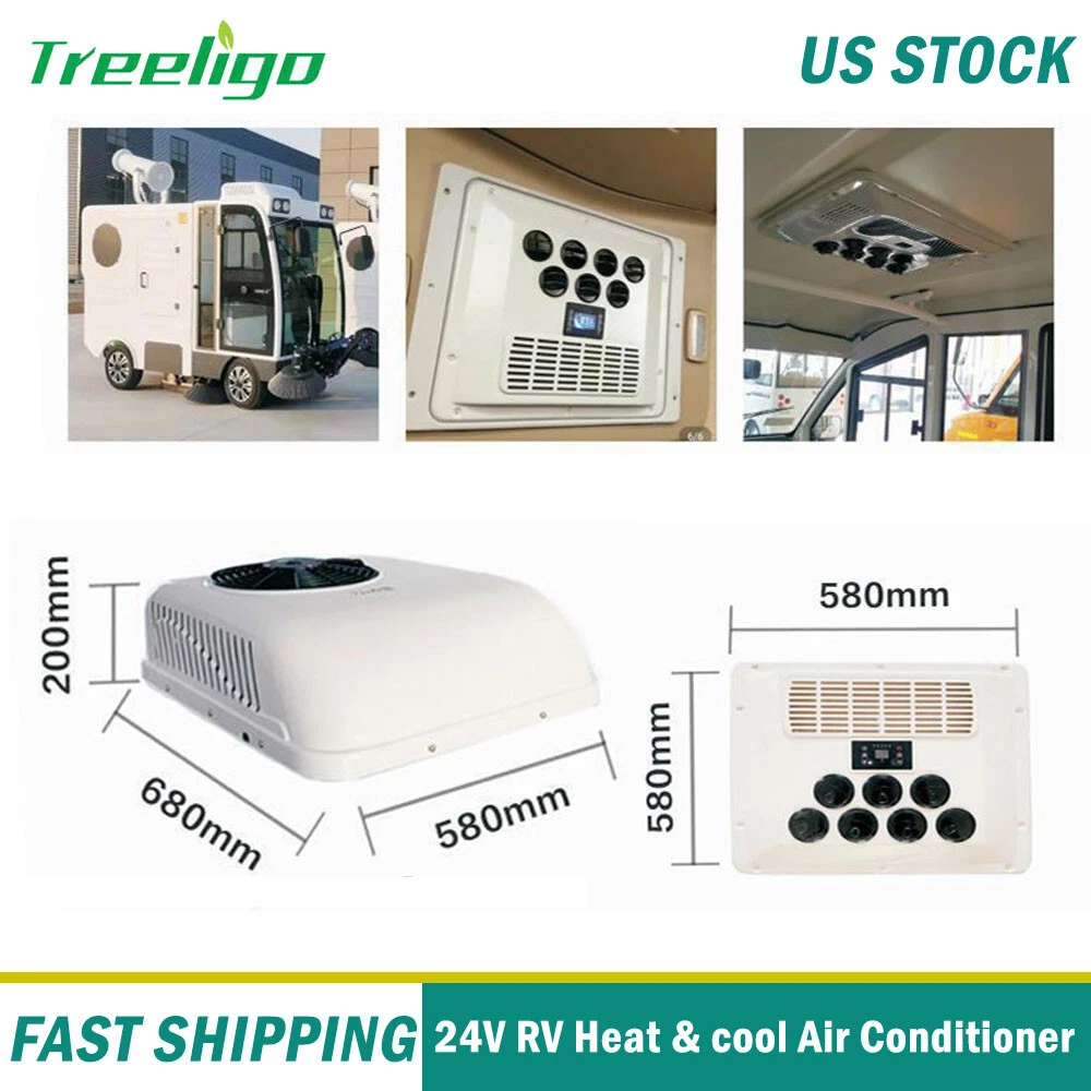 Heat u0026amp; cool 24V RV Rooftop Air Conditioner Electric AC Unit US Fit  motorhome | eBay