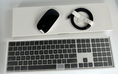  2019 Apple Mac Pro Magic Keyboard and Magic Mouse, w/Black Braided Cable NEW!